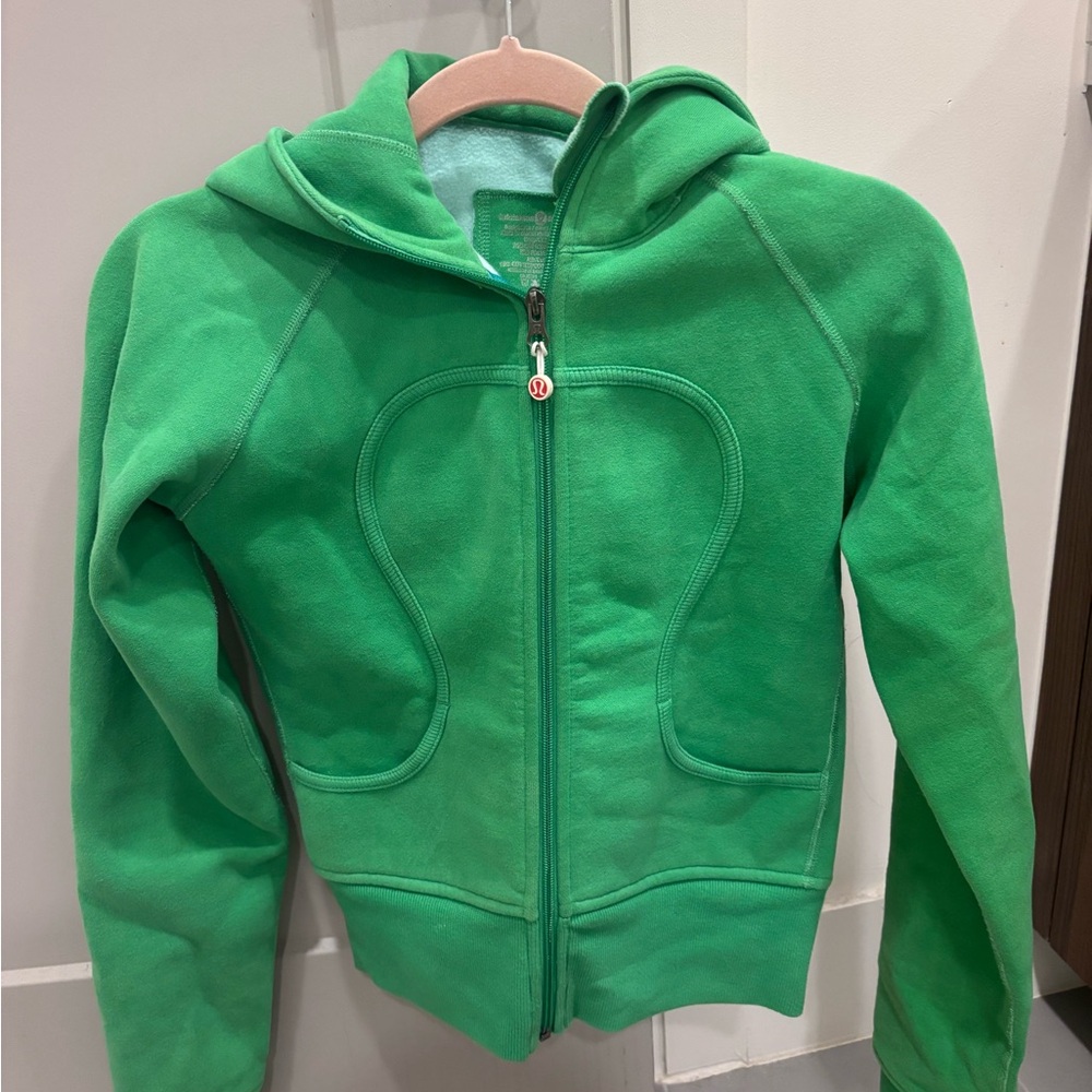 lululemon athletica Green scuba Hoodie shorter length Jacket sz 6